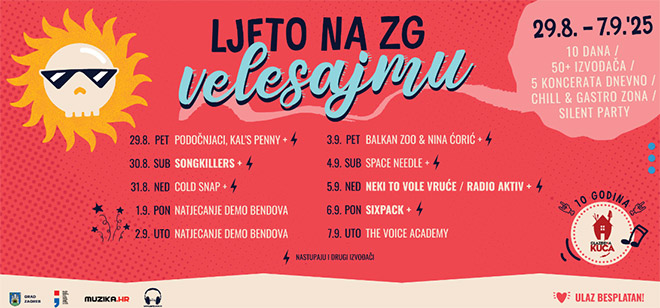 ljeto na zg velesajmo 2025 raspored